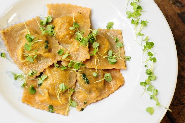 Ravioles de berenjena. Foto: Fernando de la Orden