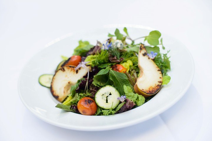 Ensalada tibia de peras.