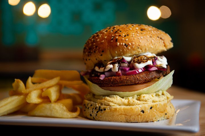 Hamburguesa de falafel.