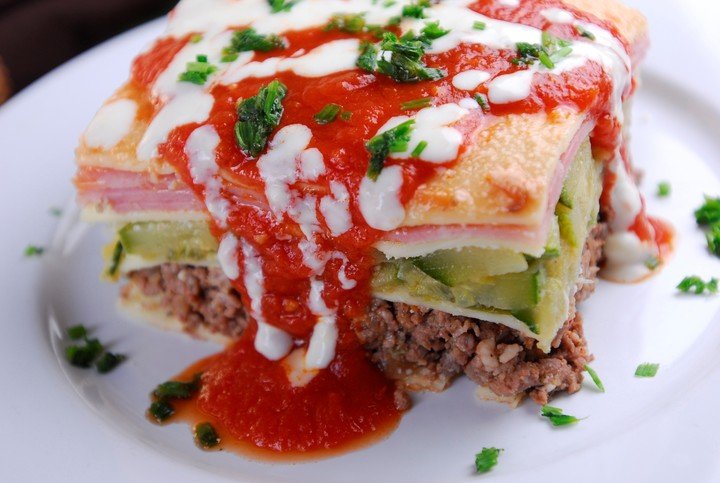 Lasagna con zapallitos. Foto: Alfredo Martinez